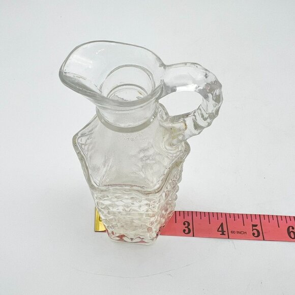 Vinegar Dispenser 7.5 x 2.5 Clear Glass Faceted Vintage - Picture 8 of 8